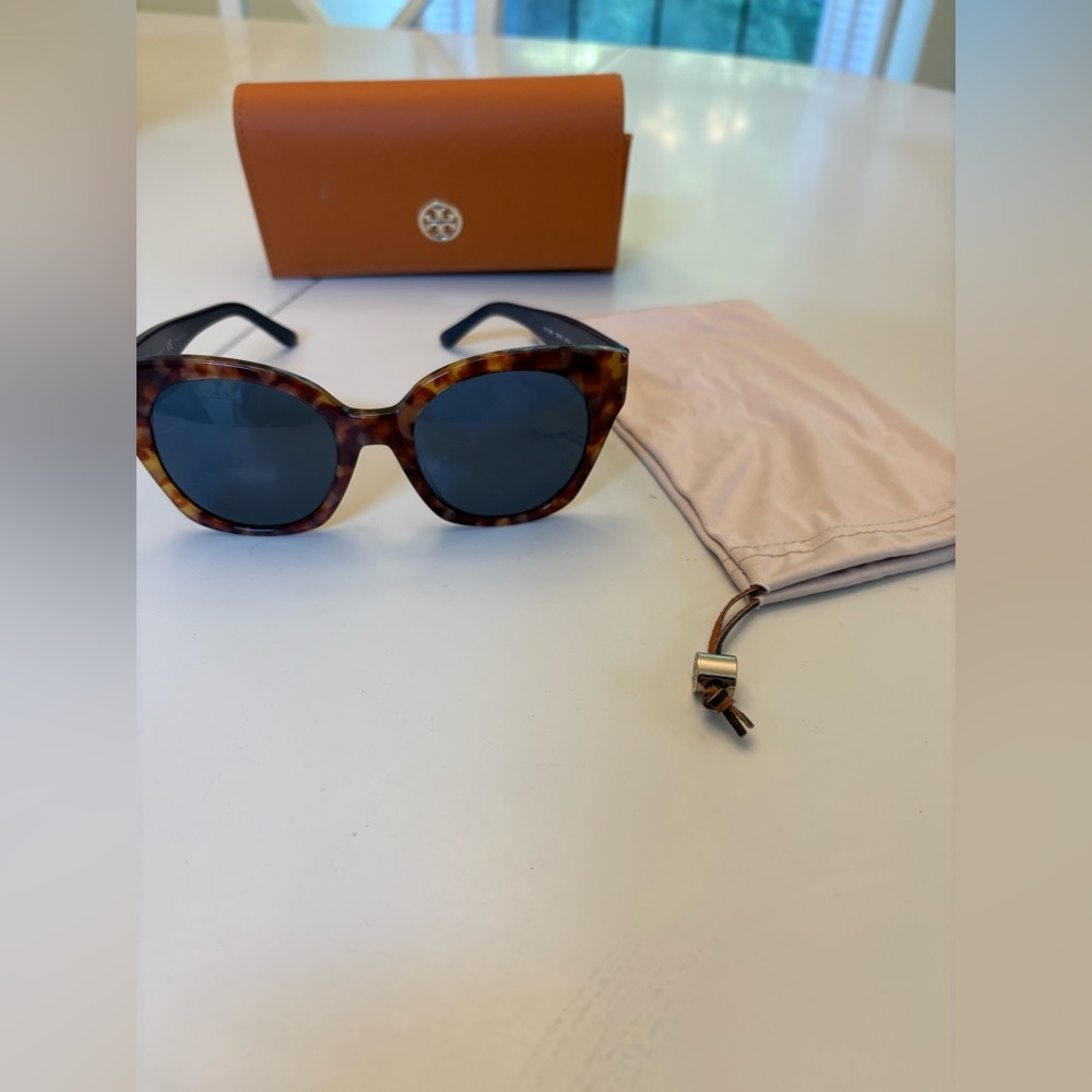 Tory Burch Tortoise Sunglasses with Blue Lenses